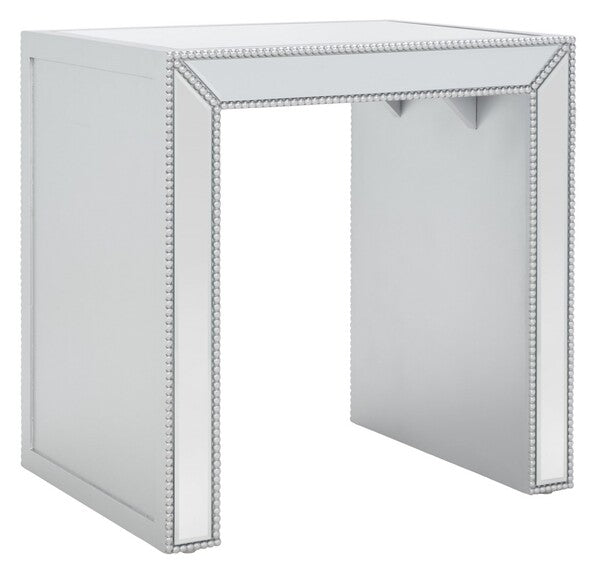 Laken Mirrored Accent Table in Silver Frame - The Mayfair Hall
