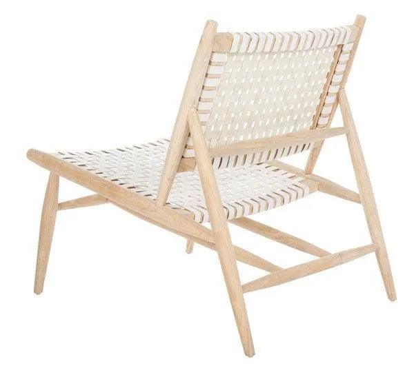 Safavieh Soleil Natural-White Woven Leather Accent Chair