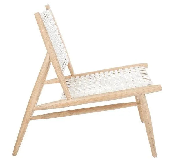 Safavieh Soleil Natural-White Woven Leather Accent Chair