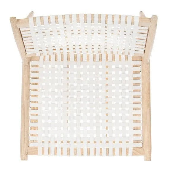 Safavieh Soleil Natural-White Woven Leather Accent Chair