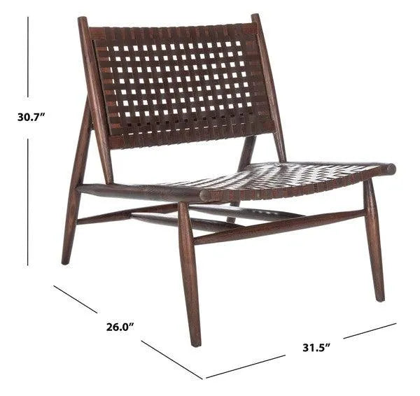 Safavieh Soleil Brown Leather Woven Accent Chair