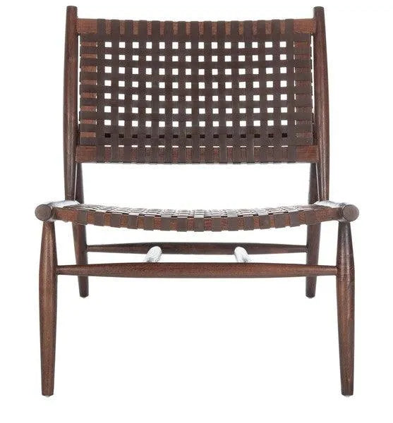 Safavieh Soleil Brown Leather Woven Accent Chair
