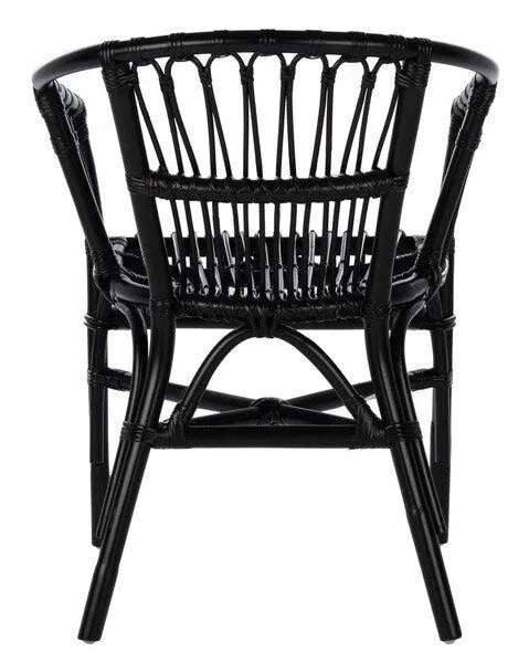 Safavieh Adriana Rattan Accent Chair in Black with Curved Silhouette (Set of two)