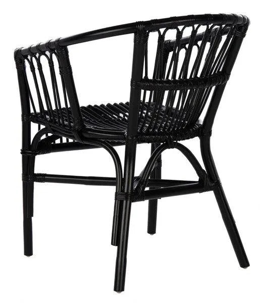 Safavieh Adriana Rattan Accent Chair in Black with Curved Silhouette (Set of two)