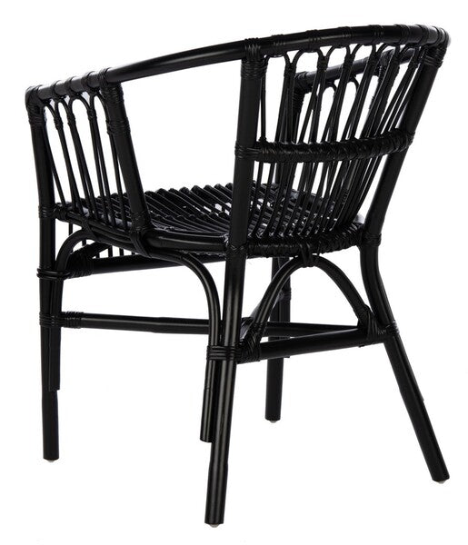 Black Rattan Accent Chair (Set of 2) - The Mayfair Hall