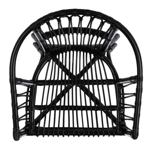 Black Rattan Accent Chair (Set of 2) - The Mayfair Hall