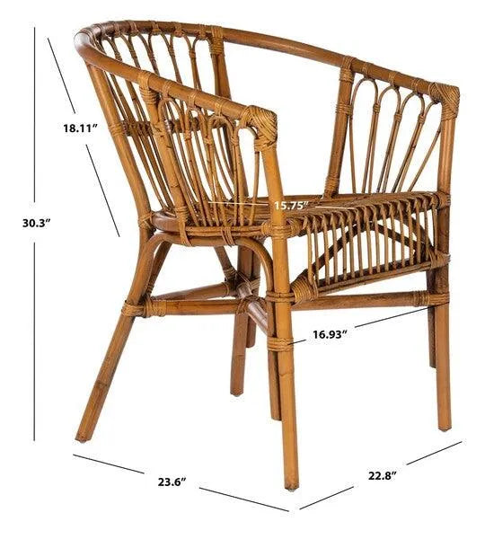 Honey Brown Rattan Accent Chair (Set of 2) - The Mayfair Hall