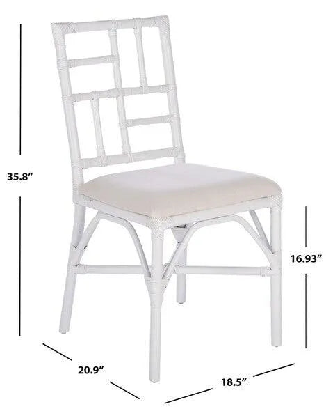 Safavieh Christine White Bamboo Chippendale Accent Chair