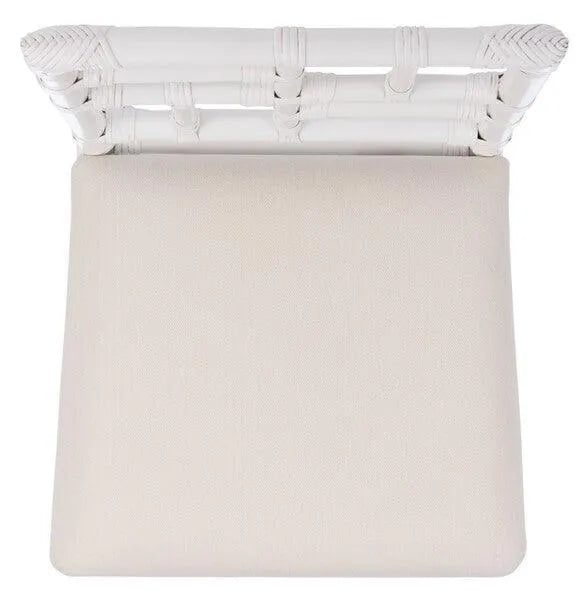 White Bamboo Inspired Accent Chair W/ Cushion - The Mayfair Hall