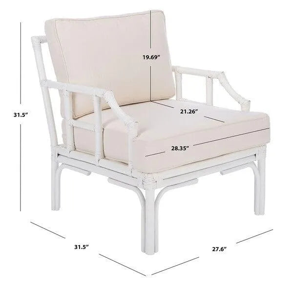 Safavieh Kazumi White Bamboo Chippendale Accent Chair