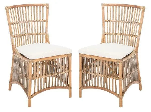 Safavieh Erika Grey-White Wash Rattan Accent Chair (Set of 2)