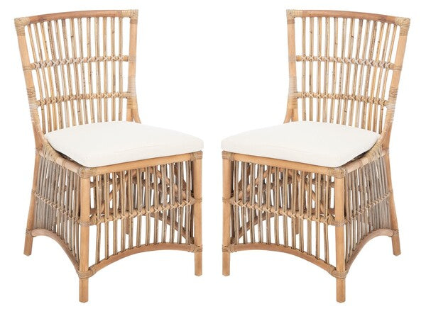 Erika Grey-White Wash Rattan Accent Chair (Set of 2) - The Mayfair Hall