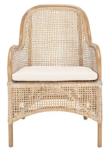 Safavieh Charlie Grey White Wash Rattan Accent Chair