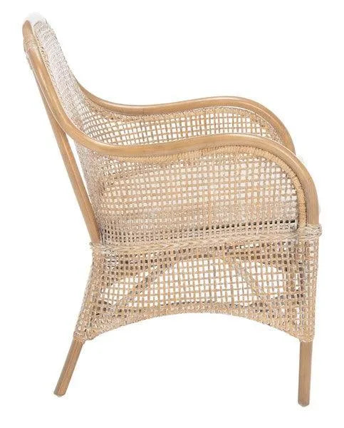 Safavieh Charlie Grey White Wash Rattan Accent Chair