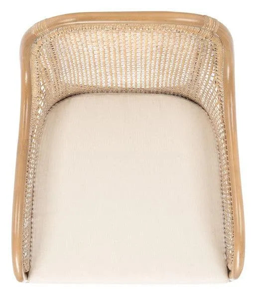Safavieh Charlie Grey White Wash Rattan Accent Chair