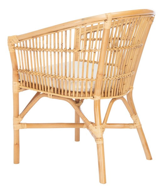 Olivia Natural Rattan Barrel Accent Chair - The Mayfair Hall