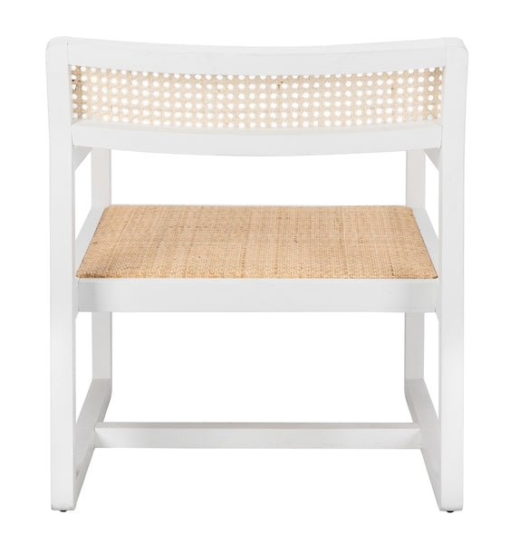 White-Natural Cane Accent Chair - The Mayfair Hall