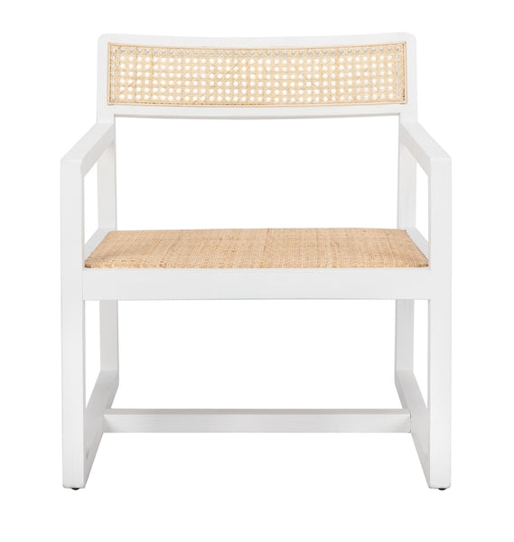 Lula White-Natural Cane Accent Chair - The Mayfair Hall