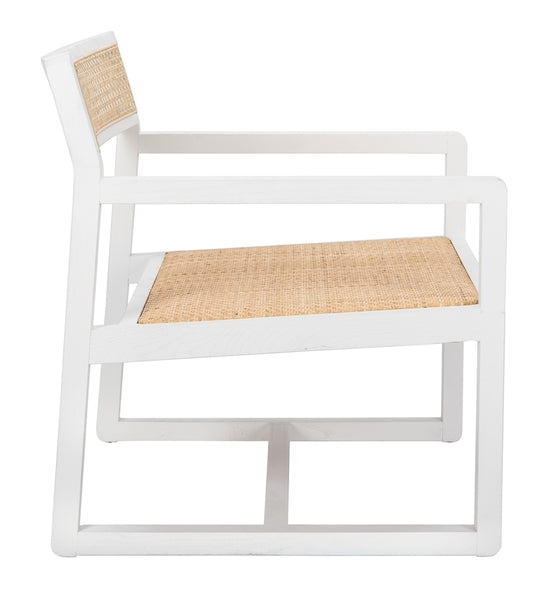 Lula White-Natural Cane Accent Chair - The Mayfair Hall