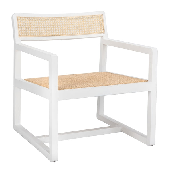 White-Natural Cane Accent Chair - The Mayfair Hall