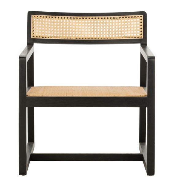 Black-Natural Cane Accent Chair - The Mayfair Hall
