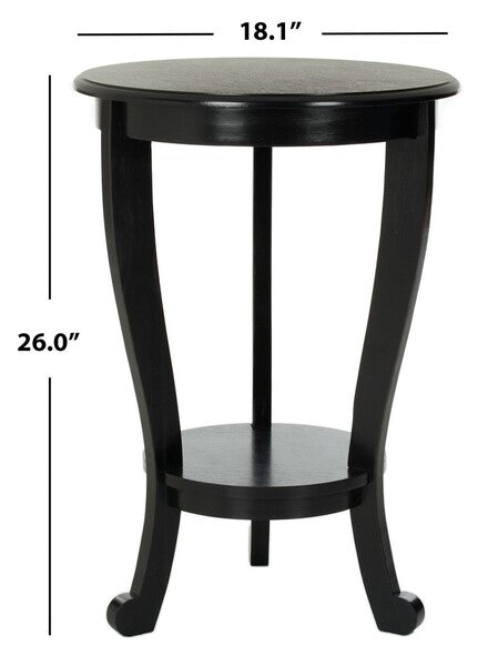 Mary Distressed Black Pedestal Side Table - The Mayfair Hall