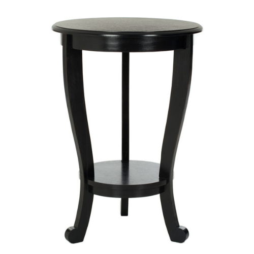 Mary Distressed Black Pedestal Side Table - The Mayfair Hall