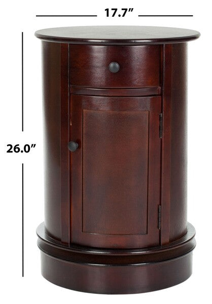 Dark Cherry Finished Swivel Accent Table - The Mayfair Hall