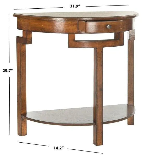 Liana Brown Demilune Console Table - The Mayfair Hall