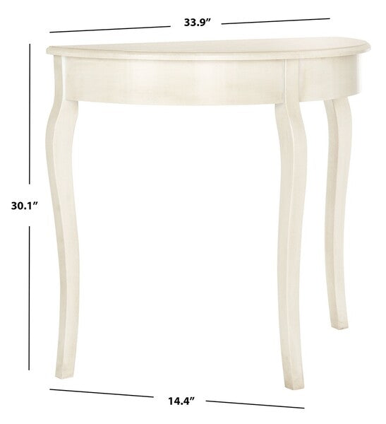 Sema Whitewashed Demilune Console Table - The Mayfair Hall