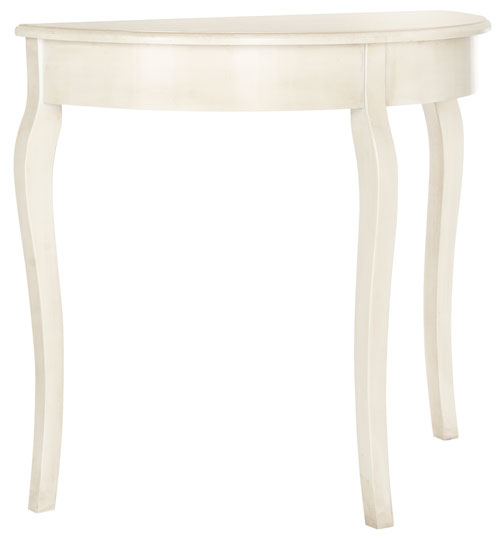 Sema Whitewashed Demilune Console Table - The Mayfair Hall