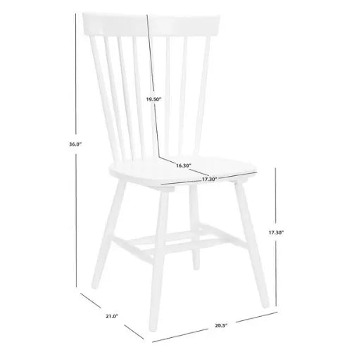 17" H Spindle Dining Chair in Clean White Finish ( Set Of 2) - The Mayfair Hall