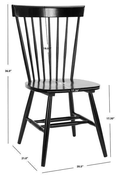 17" H Spindle Dining Chair in Sleek Black Finish ( Set Of 2) - The Mayfair Hall
