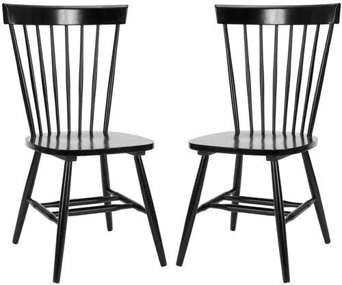 17" H Spindle Dining Chair in Sleek Black Finish ( Set Of 2) - The Mayfair Hall