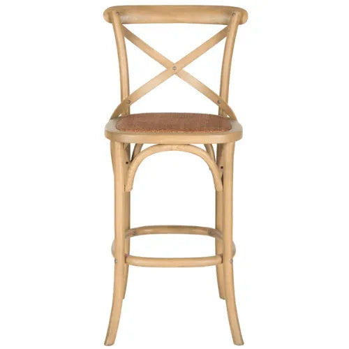 Franklyn Oak Finished X Back Bar Stool - The Mayfair Hall