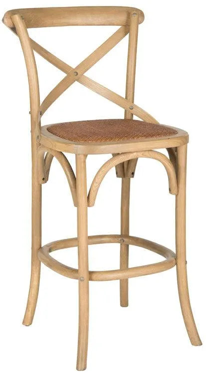 Franklyn Oak Finished X Back Bar Stool - The Mayfair Hall