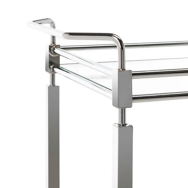 Ingrid Art Deco Chrome Rectangle Bar Cart - The Mayfair Hall