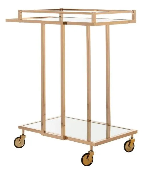Safavieh Capri Contemporary Gold Rectangle Bar Cart