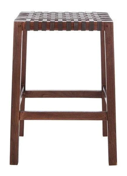 Safavieh Capri Brown Woven Leather Counter Stool