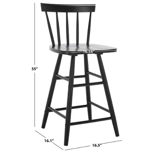 Tally Black Windsor Counter Stool - The Mayfair Hall