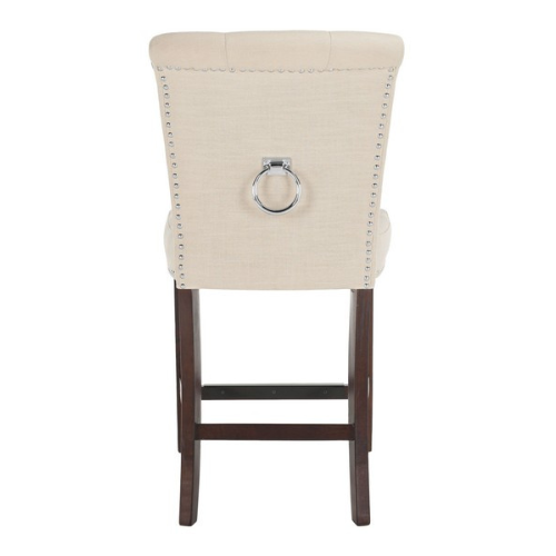 Beige-Espresso Counter Stool (Set of 2) - The Mayfair Hall