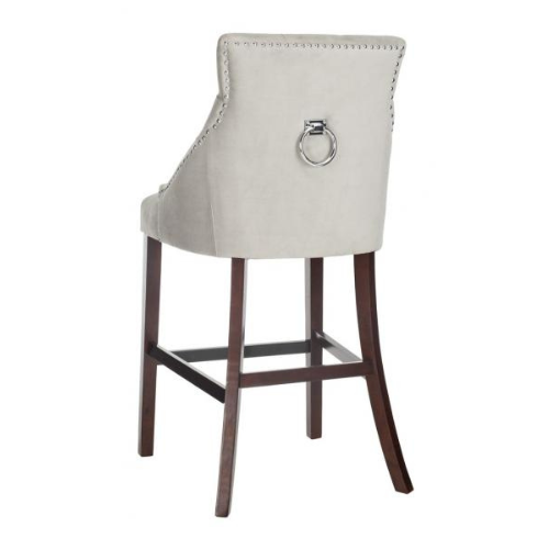 Grey Tufted Wing Back Bar Stool (Set of 2) - The Mayfair Hall