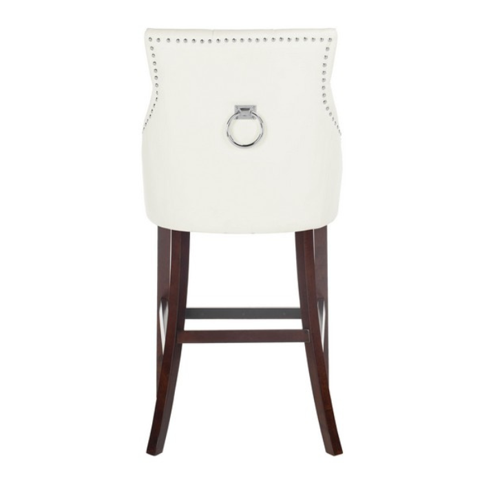 White Tufted Wing Back Bar Stool (Set of 2) - The Mayfair Hall