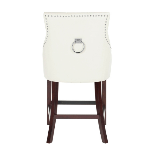 Eleni White Tufted Wing Back Ring Counter Stool (Set of 2) - The Mayfair Hall