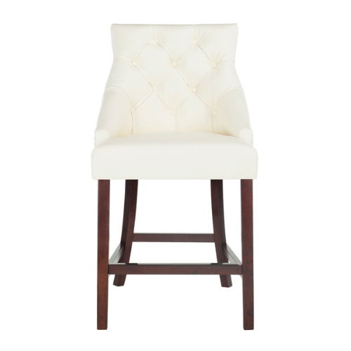 Eleni White Tufted Wing Back Ring Counter Stool (Set of 2) - The Mayfair Hall