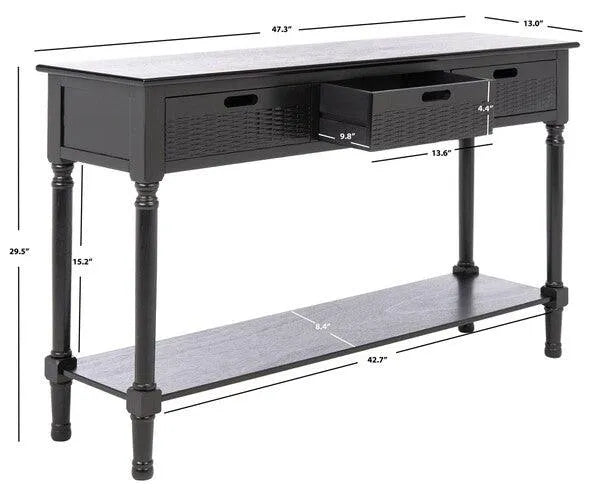 Landers Black Console Table - The Mayfair Hall