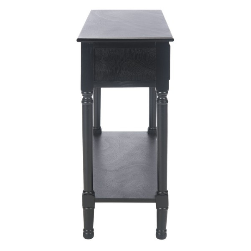 2 Drawer Sleek Black Finish Console Table - The Mayfair Hall