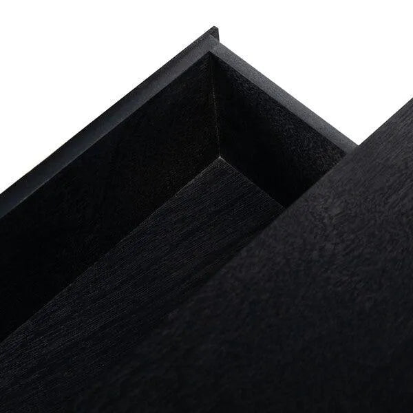 Safavieh Aliyah Two Drawer Console Table in Black with Carved Accent