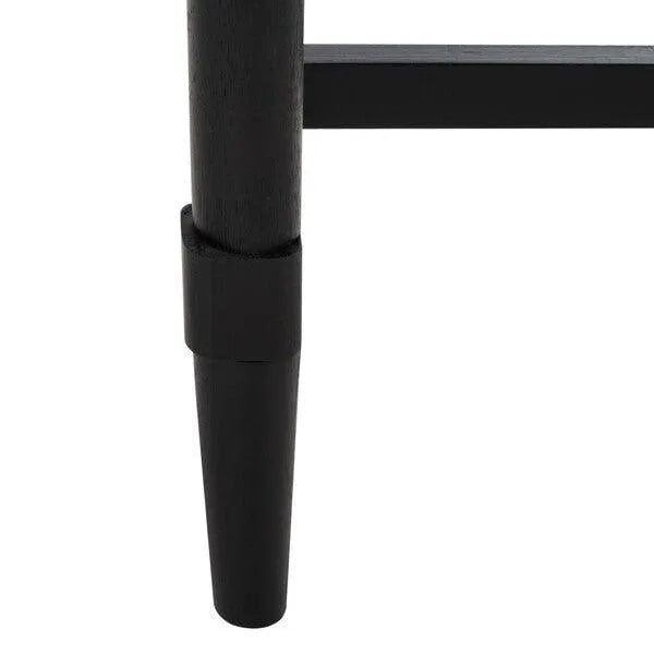 Safavieh Aliyah Two Drawer Console Table in Black with Carved Accent
