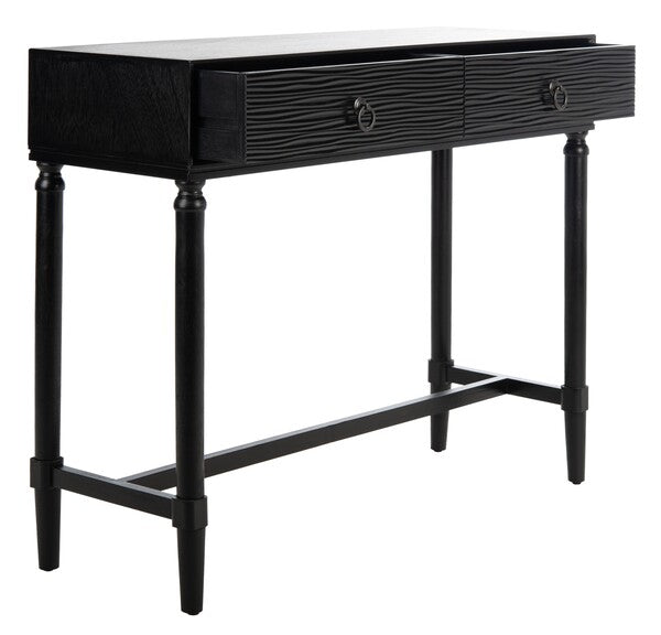 2 Drawer Black Console Table - The Mayfair Hall